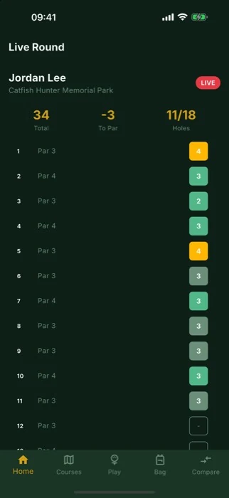 Follow a friend's round live